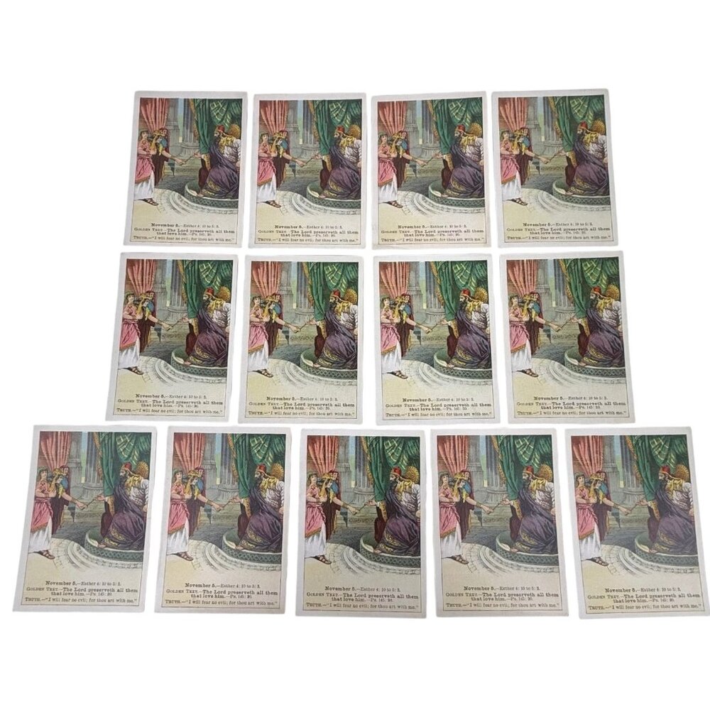 13 Antique 1905 Christian Bible Lesson 6 Picture Cards David C Cook Nov 5